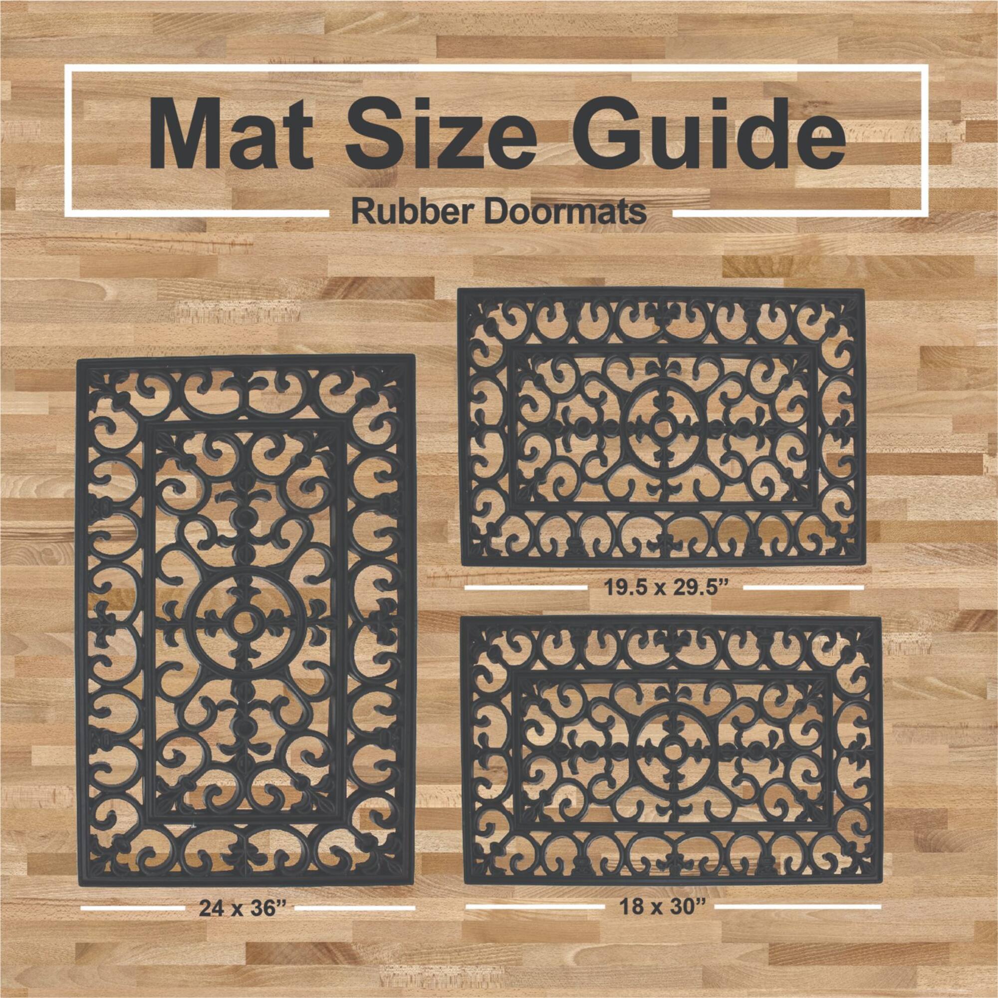 DII® J&M Iron Heart Half Round Rubber Doormat